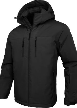 Men's Ski Jacket Winter Coats Waterproof Snow Jacket Warm Parka Hooded Raincoats with Multi-Pockets