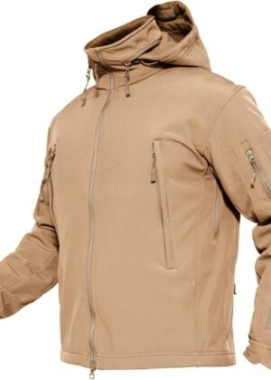 Men's Tactical Jacket Winter Snow Ski Jacket Water Resistant Softshell Fleece Lined Winter Coats Multi-Pockets