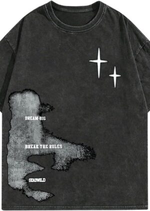 men Letter Graphic Drop Shoulder T Shirts Casual Round Neck Tee Top