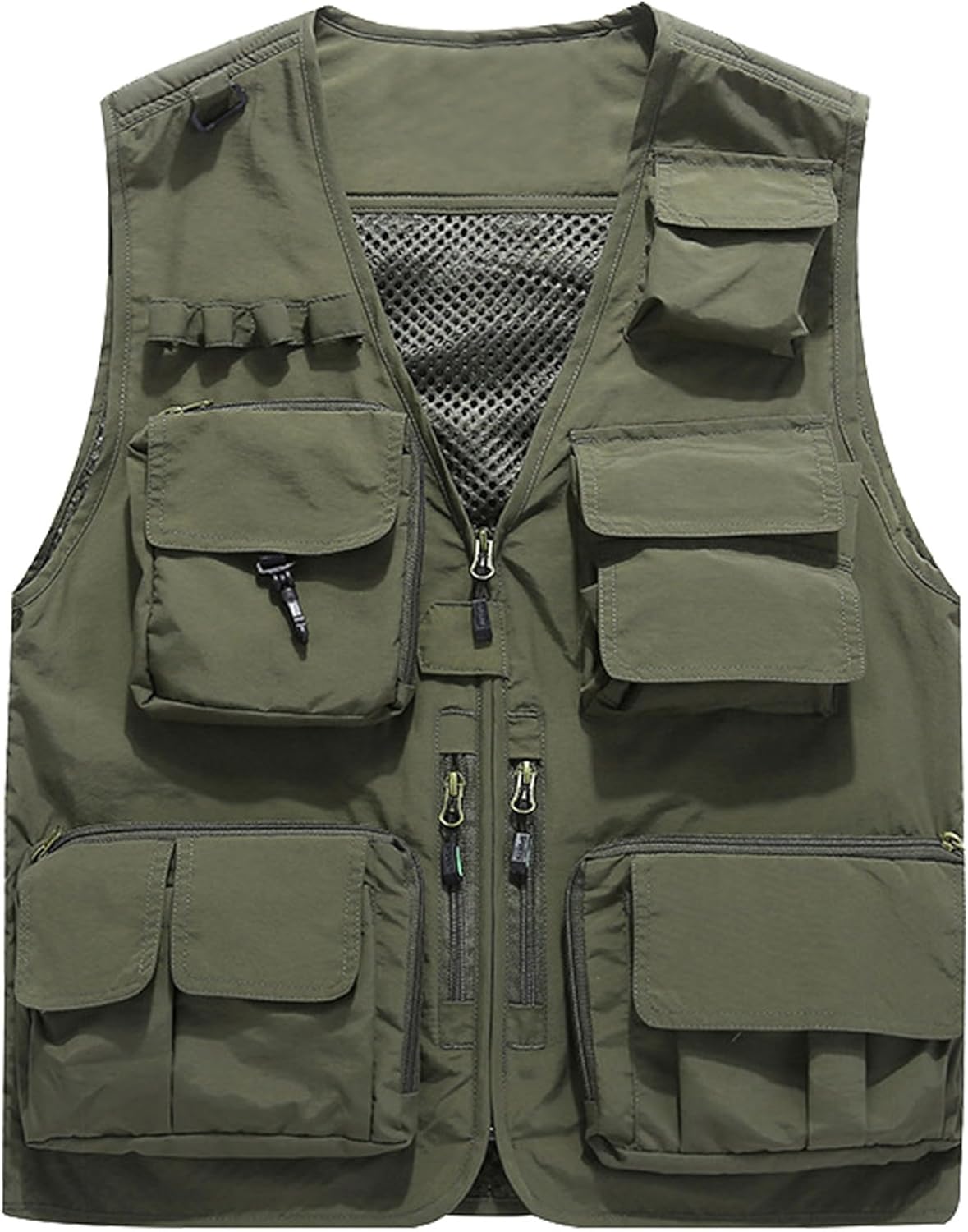 Men's Casual Lightweight Outdoor Fishing Work Safari Travel Photo Cargo Vest Jacket Multi Pockets
