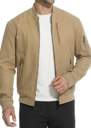 Men's Bomber Jackets Windbreaker Lightweight Zip Up Fall Coats Spring Golf Work Jacket