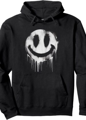 Creepy Graffiti Smile Face Dripping Paint Pullover Hoodie